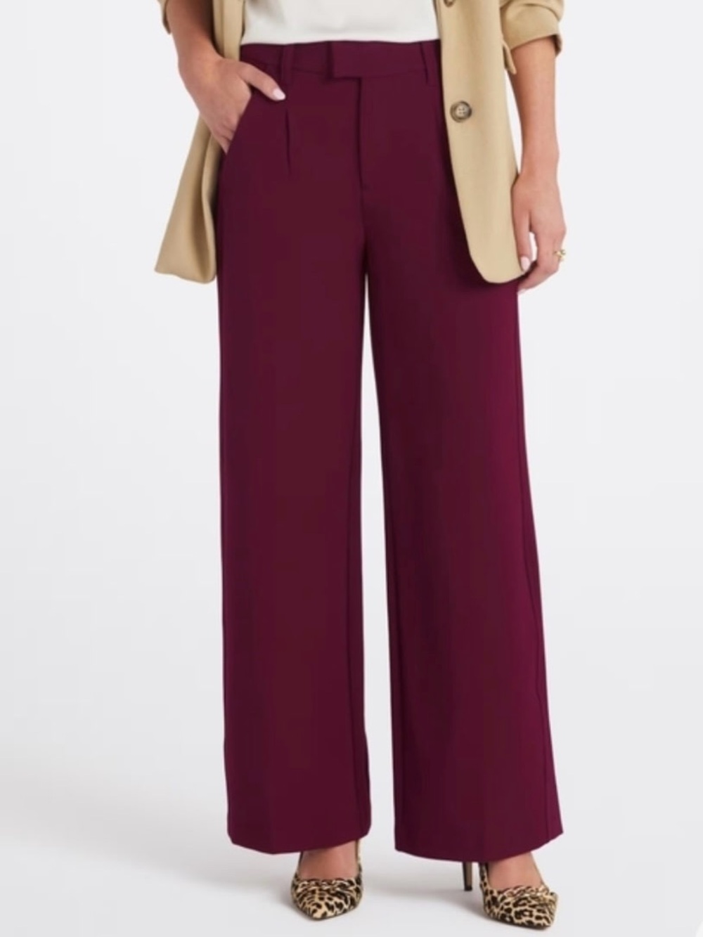 Democracy Democracy Ab solution skyrise burgundy Wide-Leg Pants